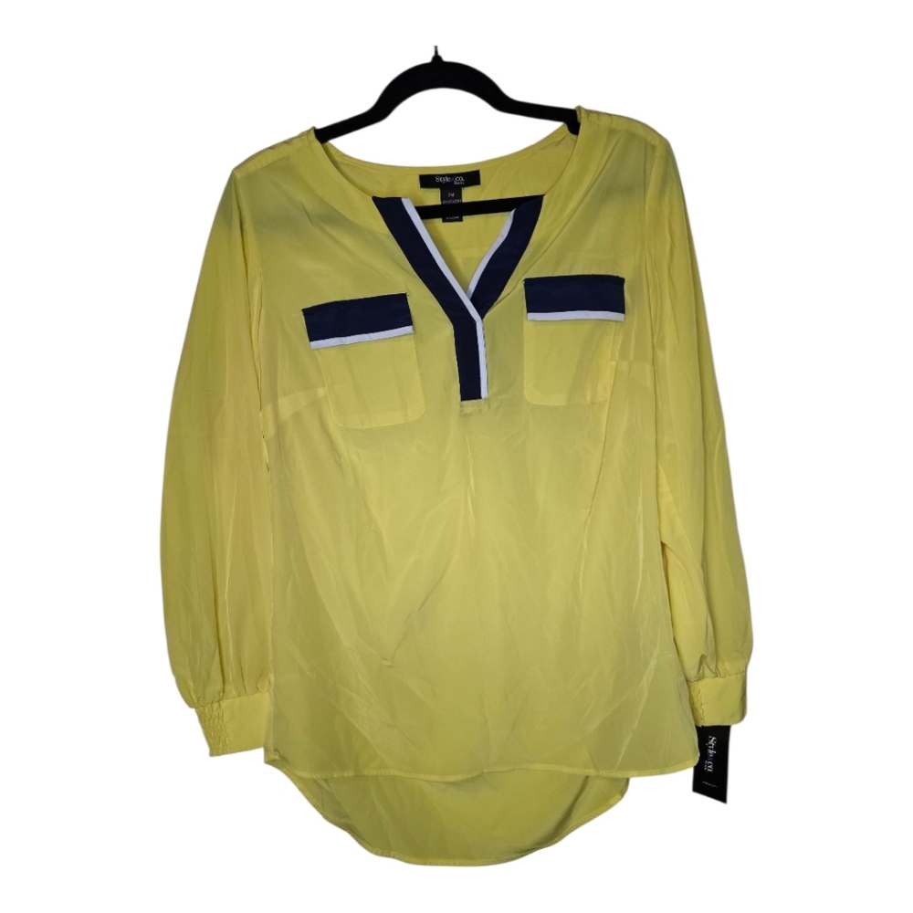 STYLE & CO Yellow Tunic Top - Size Petite Medium